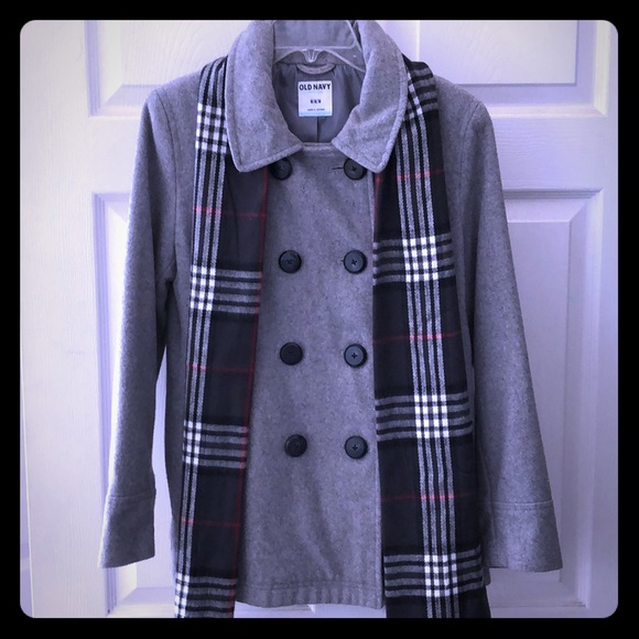 Old Navy Jackets & Blazers - Old Navy Pea Coat with two scarves. Gray size med.